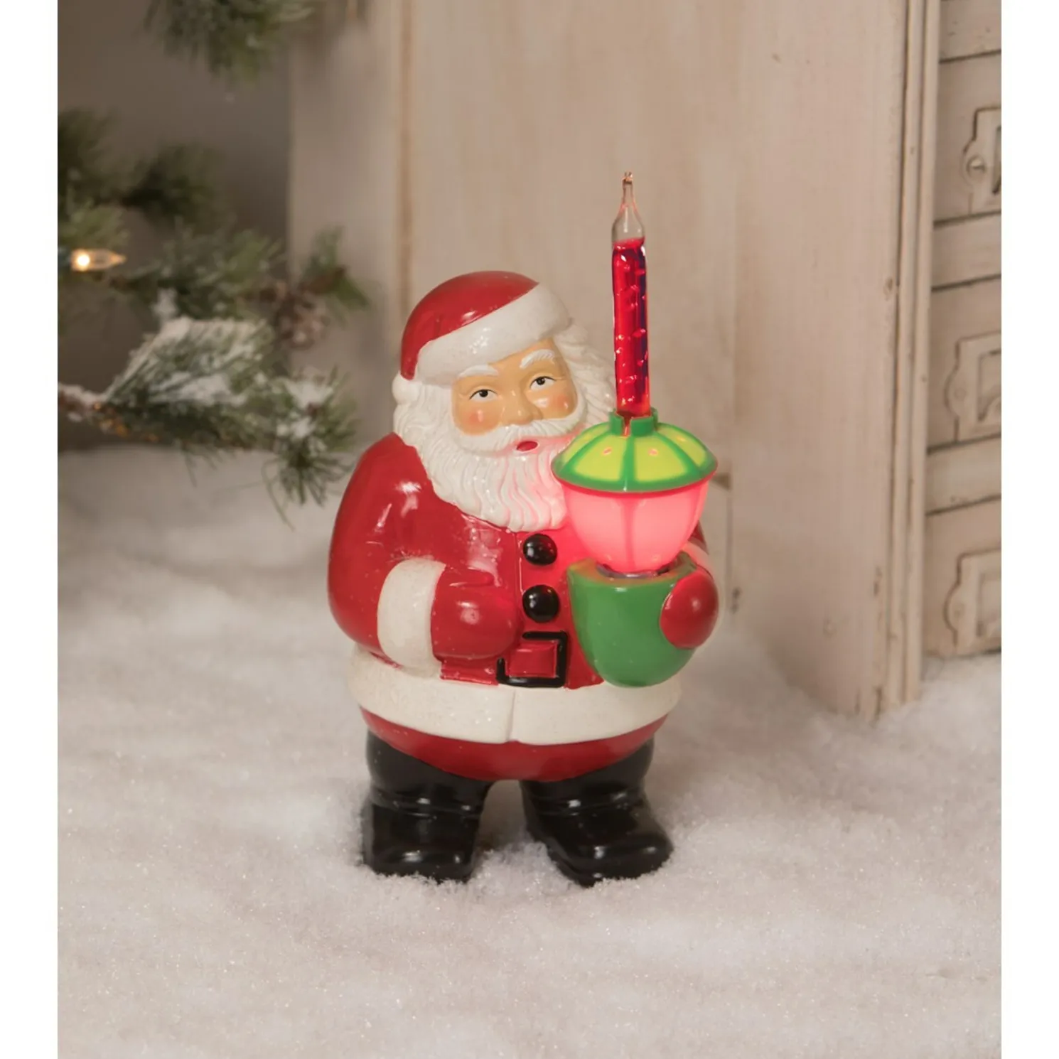 7" Bethany Lowe Santa Claus Figure with Bubble Light LG9867
