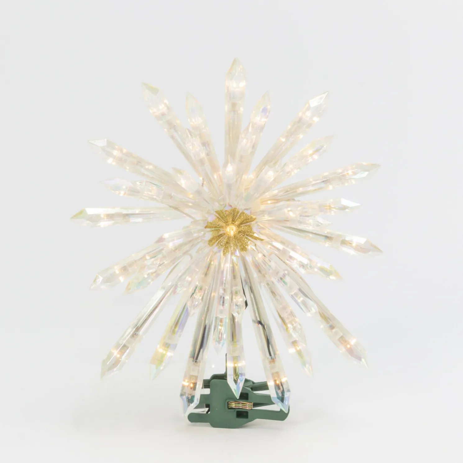 13.5" Electric Lighted Glittered Crystal Starburst Christmas Tree Topper 2619000
