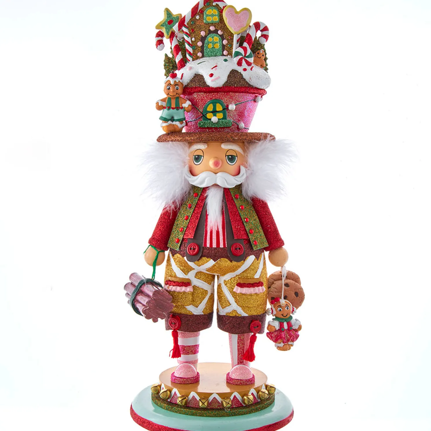 18" Hollywood Nutcrackers Lighted Gingerbread House Hat Christmas Nutcracker HA0617