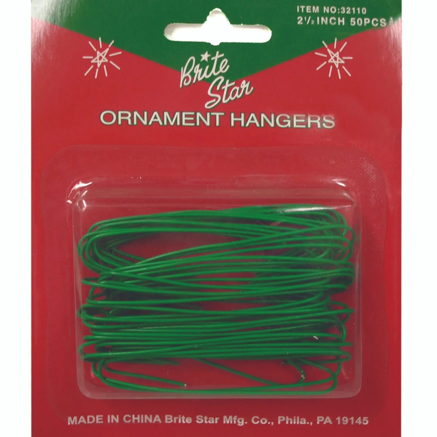 50 Large Green Christmas Tree Ornament Hooks