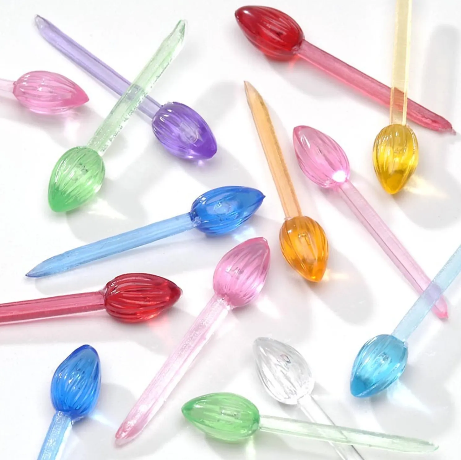 250 Pack 1/4" Mini Twist Pin Multi Color Ceramic Tree Plastic Replacement Light Bulbs P0661