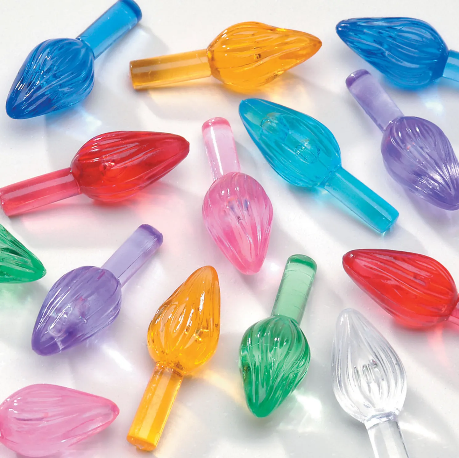 100 Pack .5" Multi Color Ceramic Tree Plastic Replacement Light Bulbs P0662