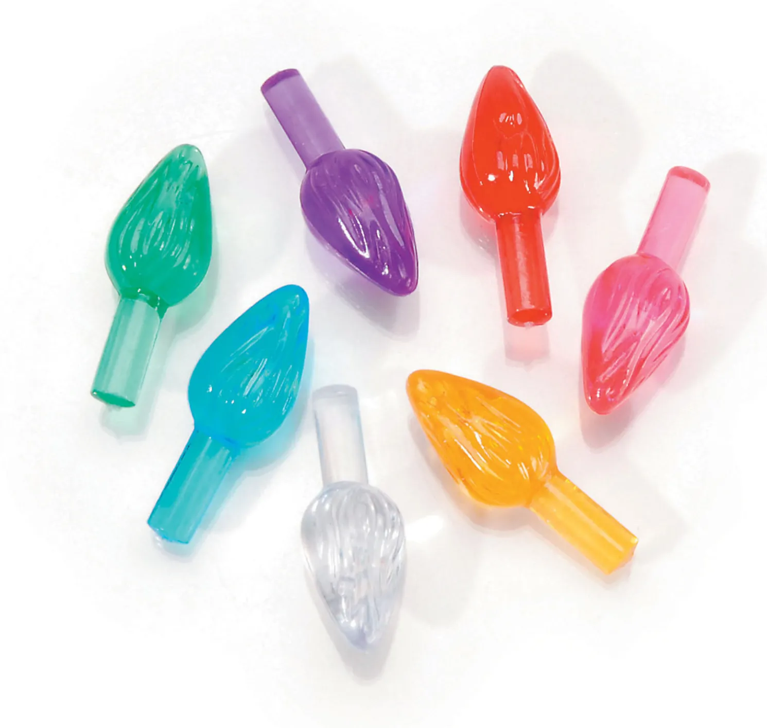 100 Pack 5/8" Multi Color Ceramic Tree Plastic Replacement Light Bulbs P0668