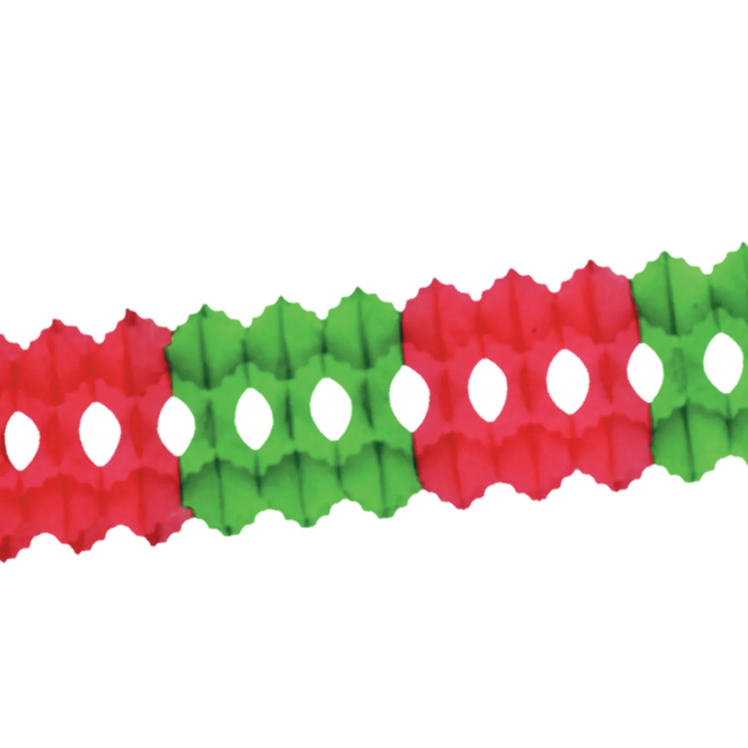 12' x 5.5" Beistle Vintage Red and Green Tissue Paper Christmas Garland 55035-RG