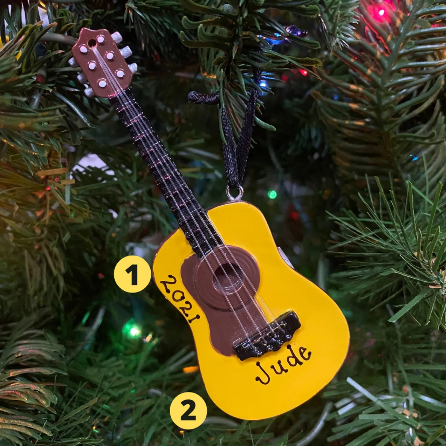 Acoustic Guitar Personalized Christmas Ornaments OR1174