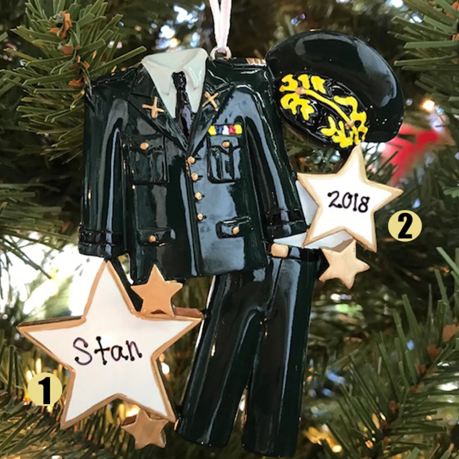 Armed Services Army Uniform Personalized Christmas Ornament