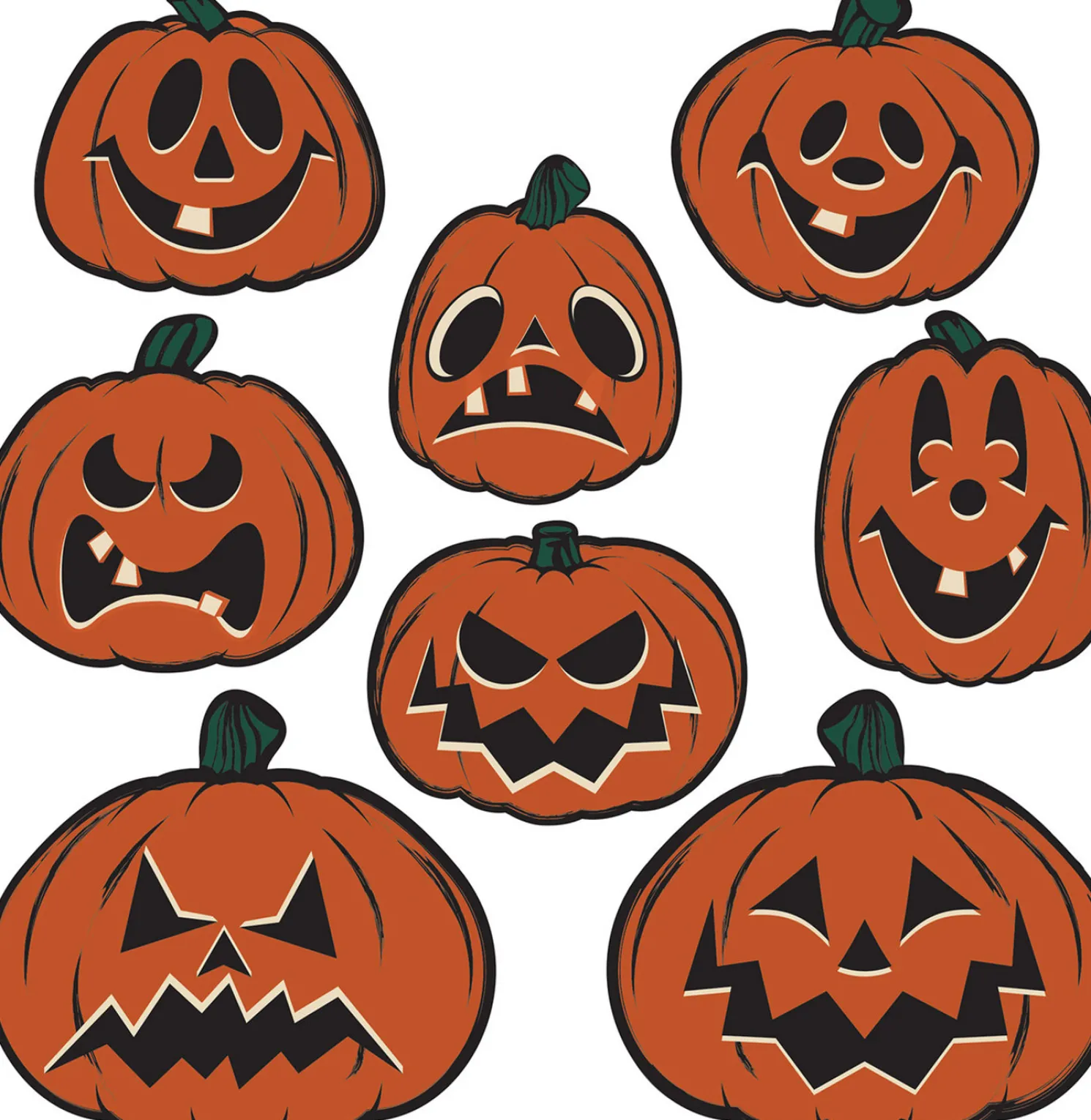 Beistle Vintage 6.5"-9.5" Halloween Pumpkin Cutout Decorations 00441