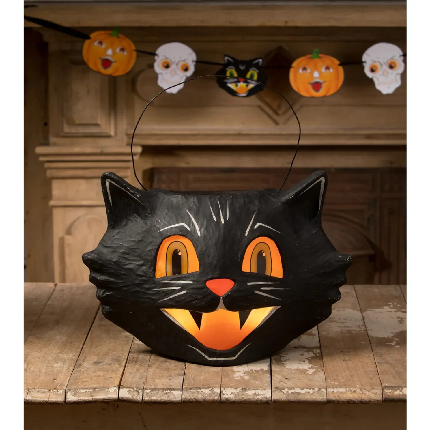 Bethany Lowe 17" Mr. Cool Cat Bucket Halloween Decoration TJ3310