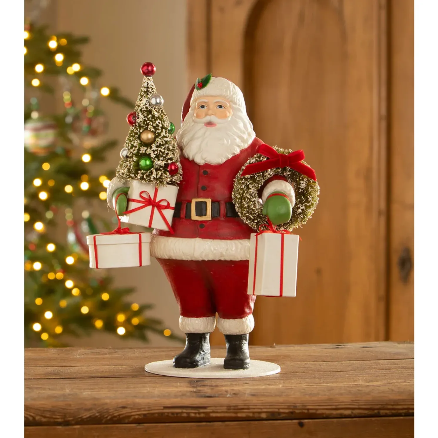 Bethany Lowe 12.5" Santa with Christmas Presents Christmas Figure TD3163