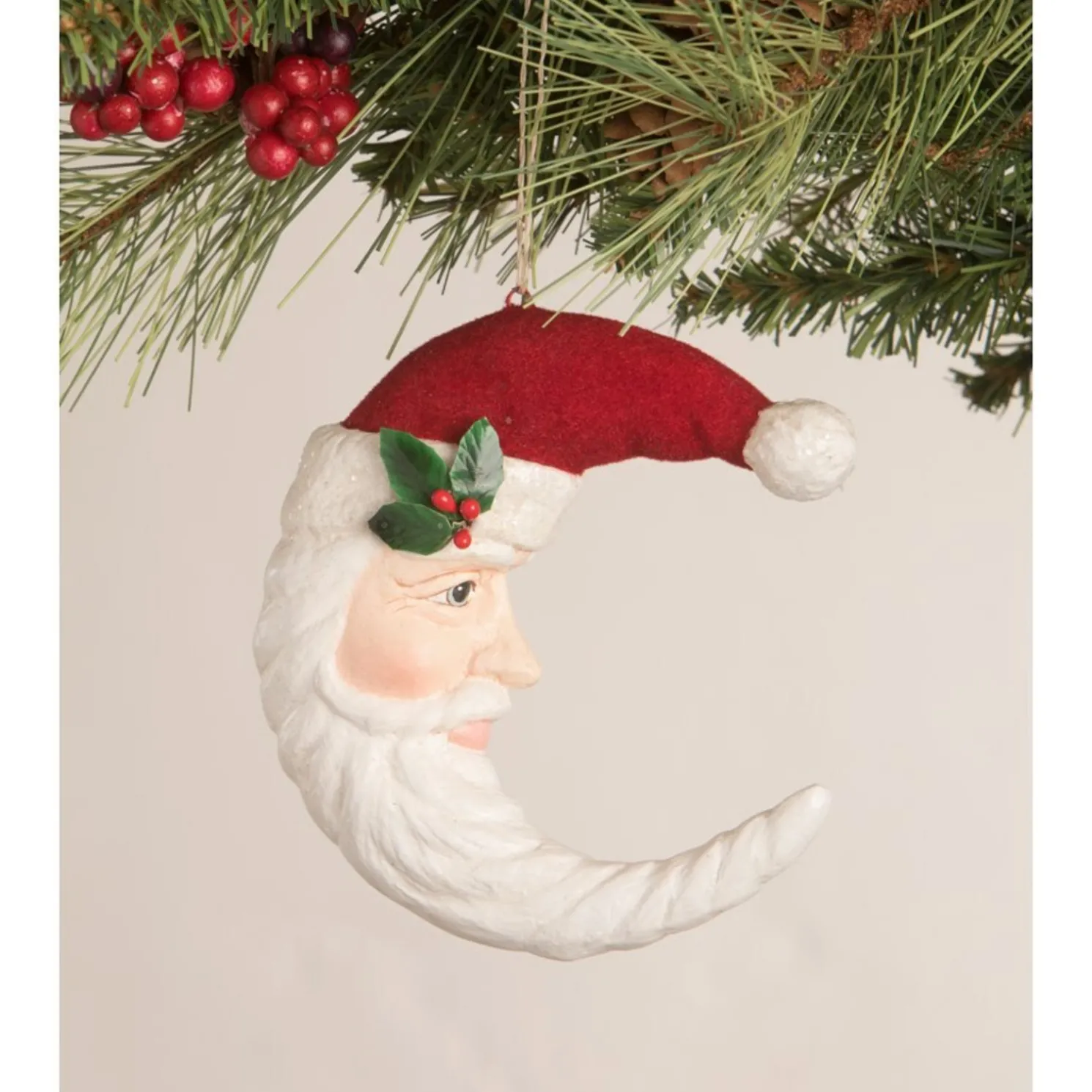 Bethany Lowe 4" Traditional Santa Moon Christmas Ornament TD0022