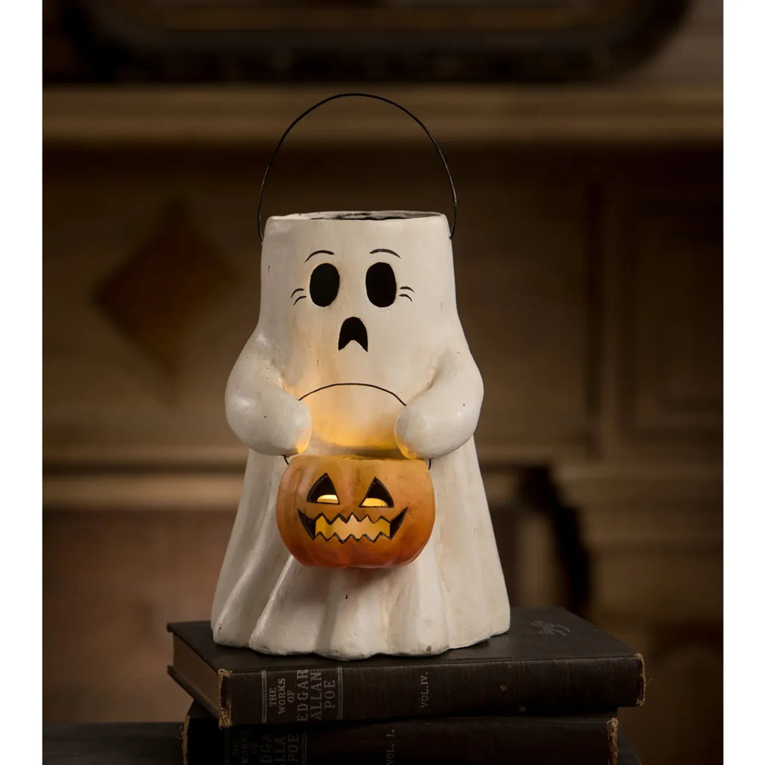 Bethany Lowe Sweet or Scary Boo with Pumpkin Bucket Halloween Decoration