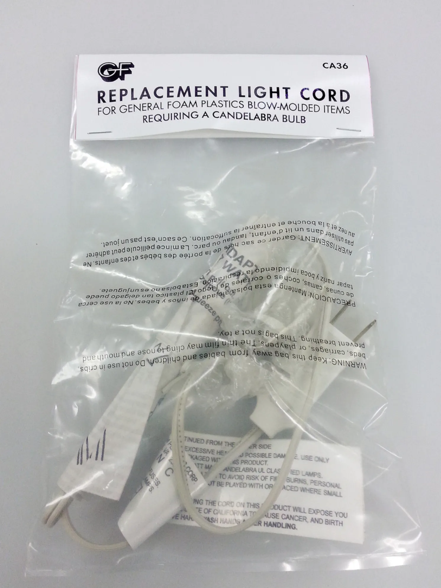 Blow Mold Replacement Light Cord with C7 Bulb CA36