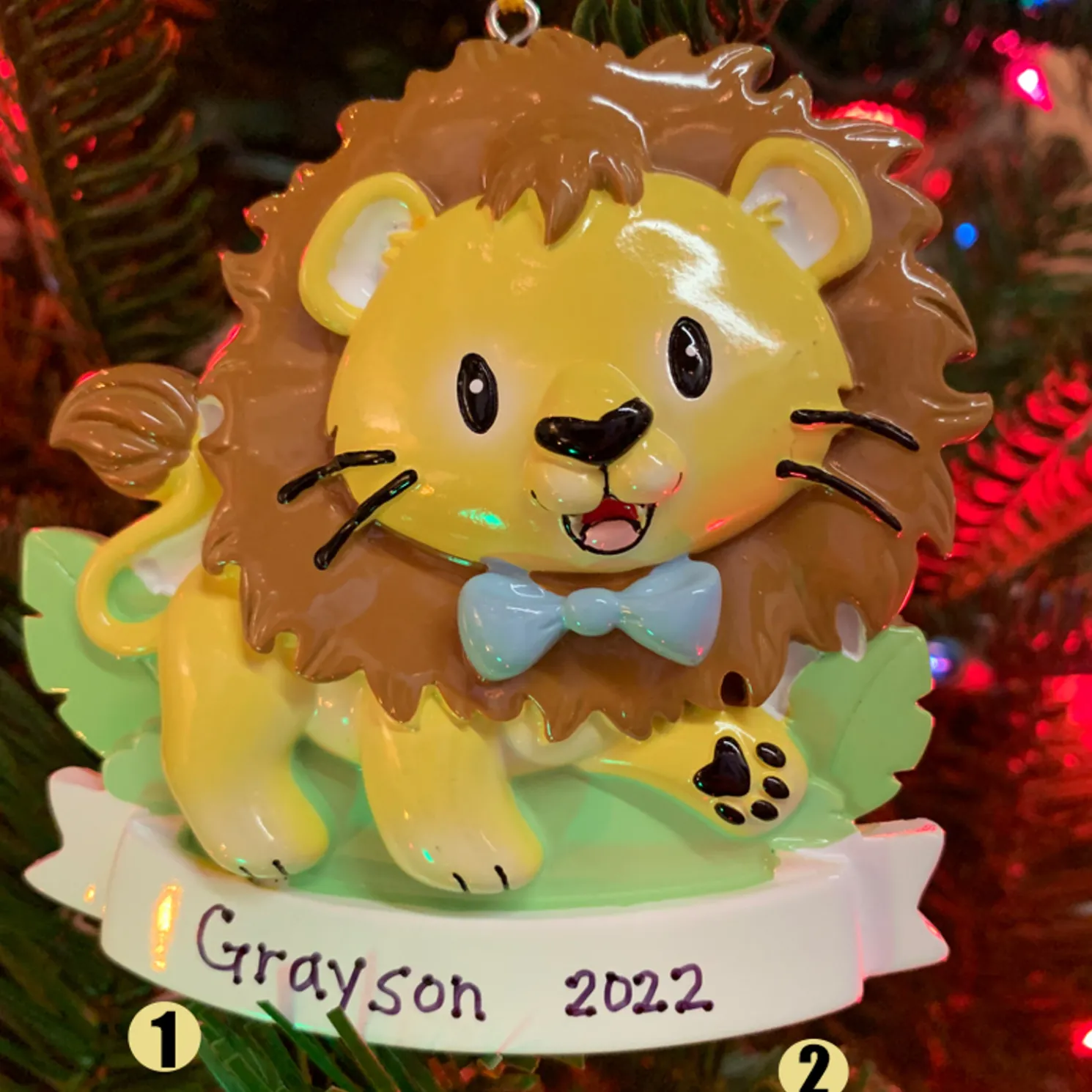 Boy Lion Cub Personalized Christmas Ornament OR2362-M