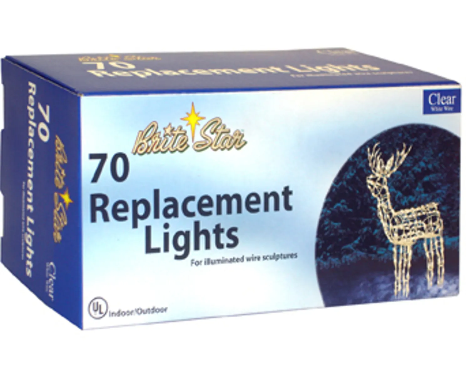 Brite Star 70 Count Clear White Wireframe Replacement Light Set 37-600-00