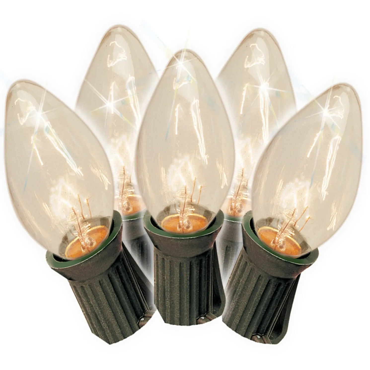 Brite Star 25 Vintage Inspired Clear Ceramic C9 Christmas Lights 37-865-00