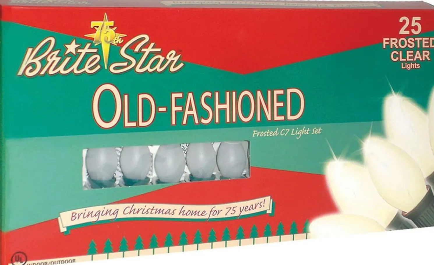 Brite Star 25 Vintage Inspired Frosted White Ceramic C7 Christmas Lights 37-837-00