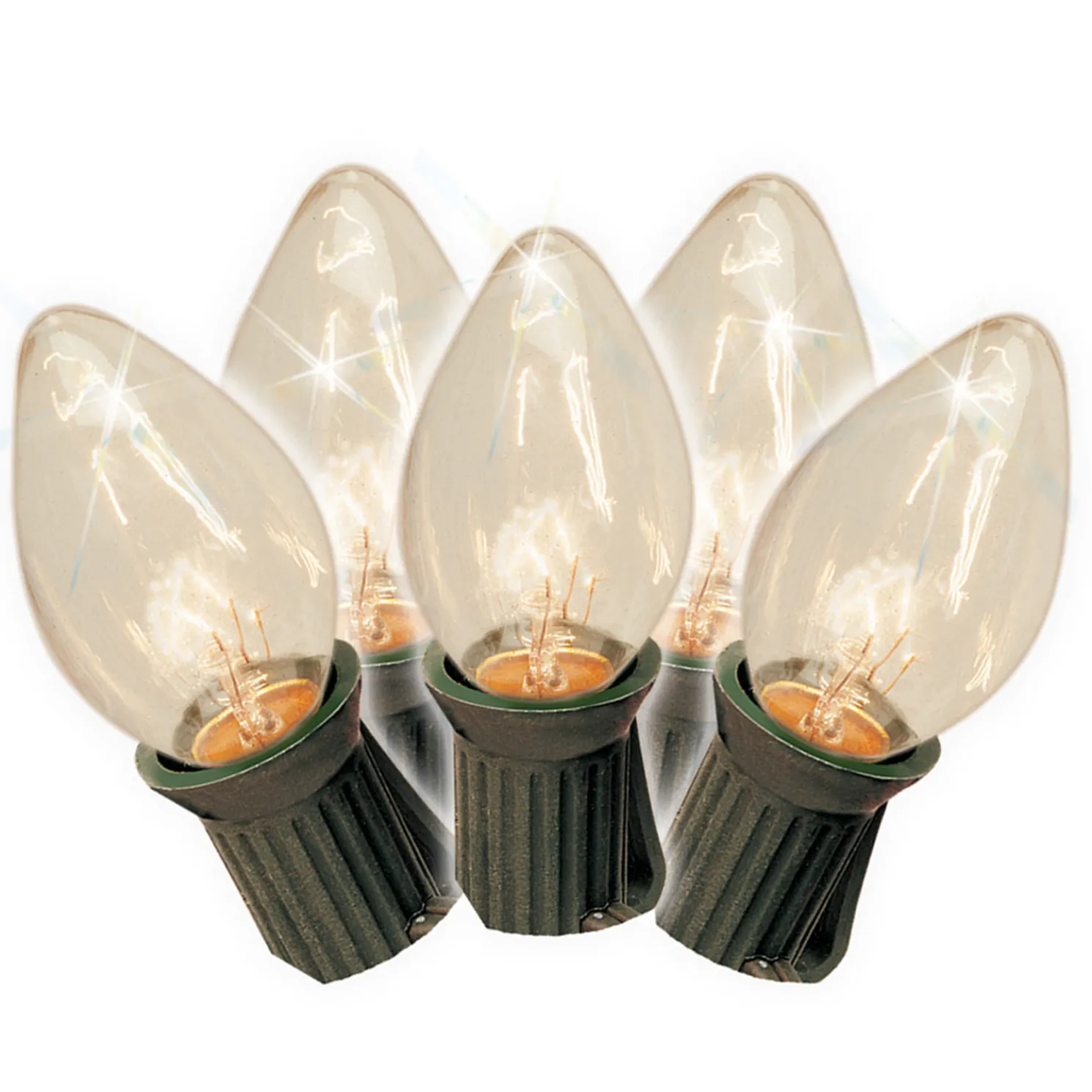 Brite Star 25 Vintage Inspired Clear Ceramic C7 Christmas Lights 37-835-00