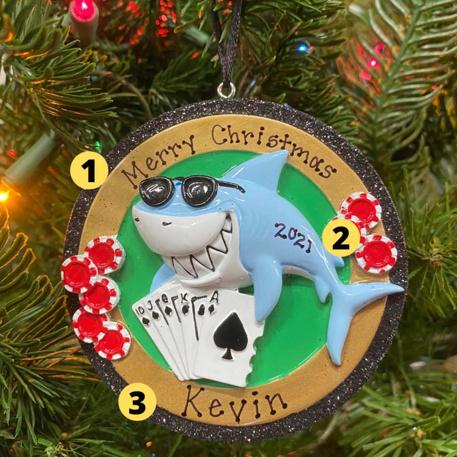 Card Shark Personalized Christmas Ornament OR1695