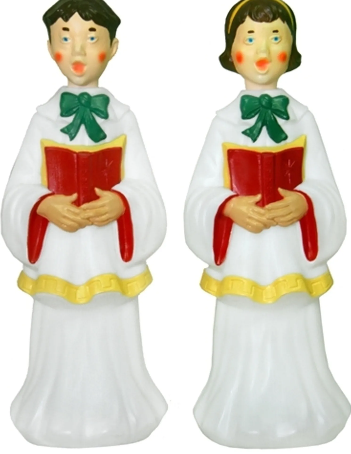 Choir Boy & Girl Lighted Christmas Blow Mold Decorations C3640