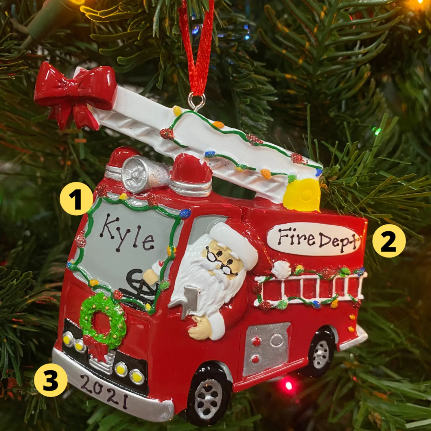 Christmas Parade Fire Truck Personalized Christmas Ornament OR1583