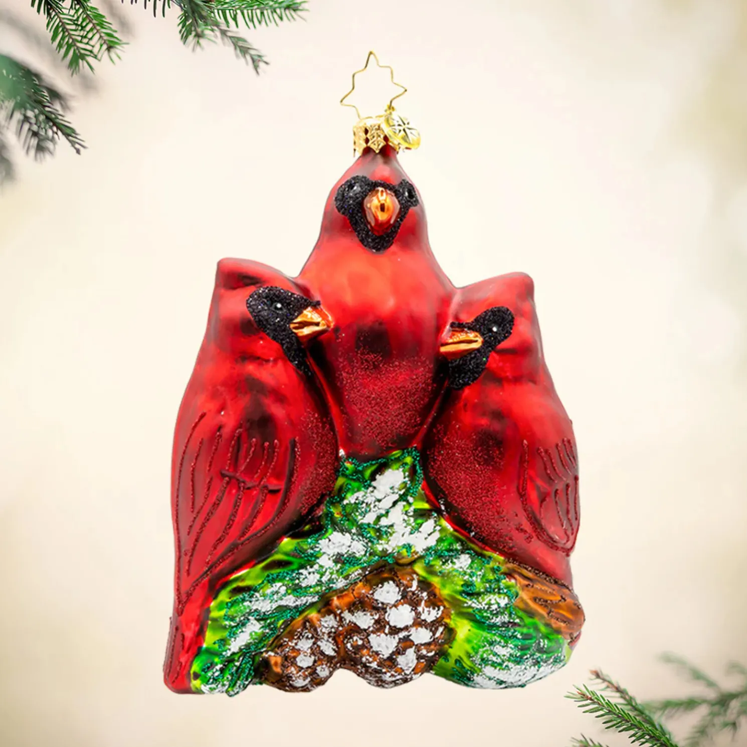 Christopher Radko Cardinal Garden Greetings Glass Christmas Ornament 1022275