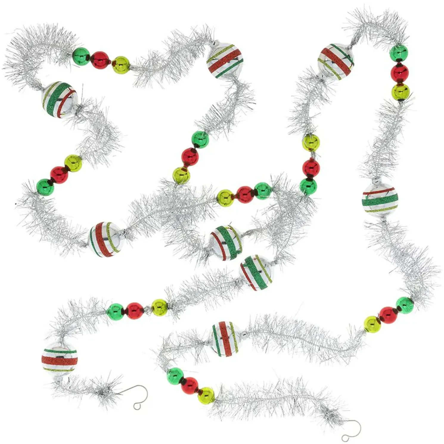 Christopher Radko Shiny Brite Holiday Splendor 7' Tinsel Glass Christmas Tree Garland 4027996