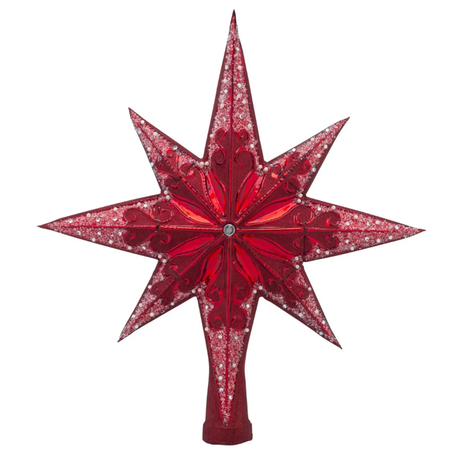 Christopher Radko Ruby Stellar Glass Christmas Tree Topper 1018609