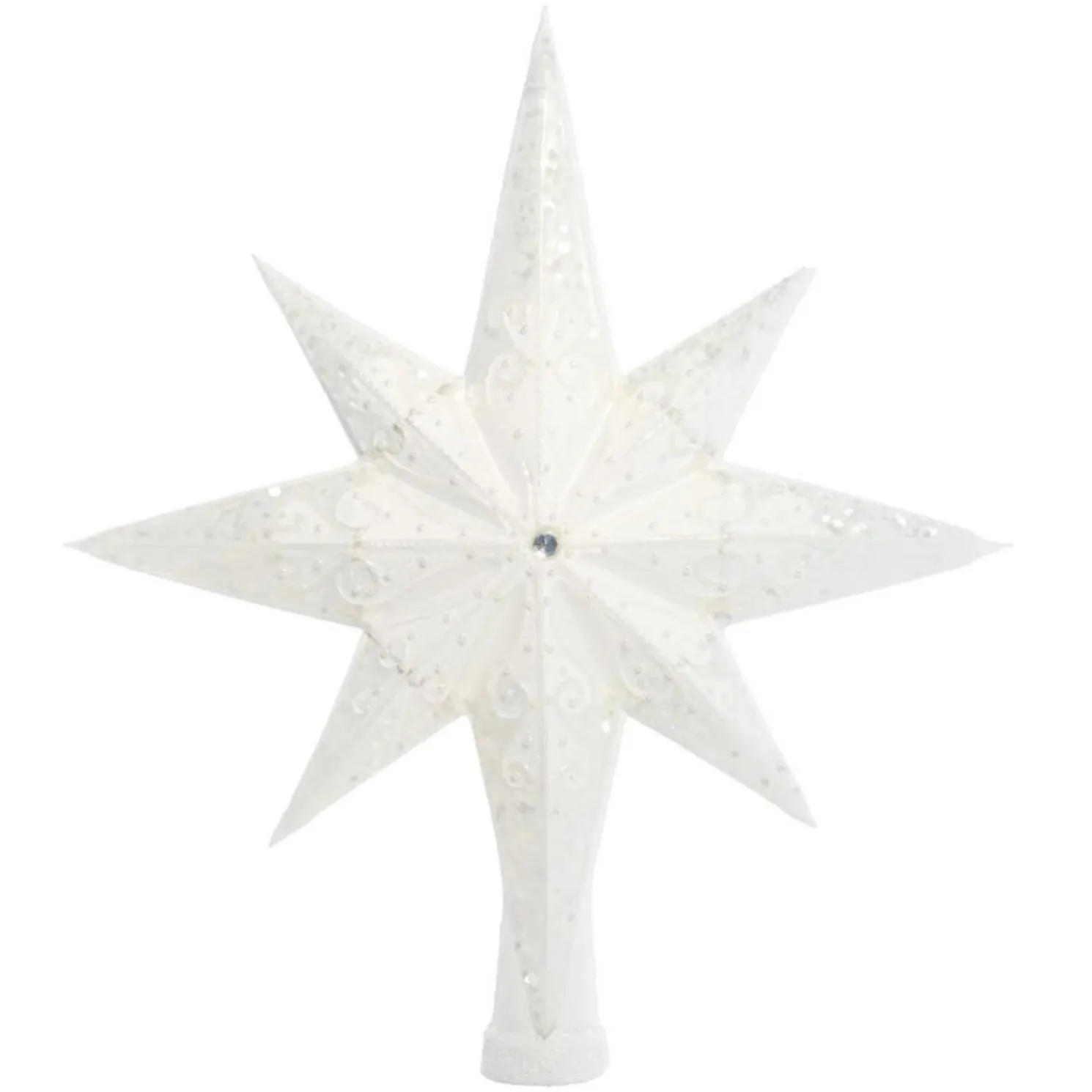 Christopher Radko Pearl Stellar Glass Christmas Tree Topper 1021184