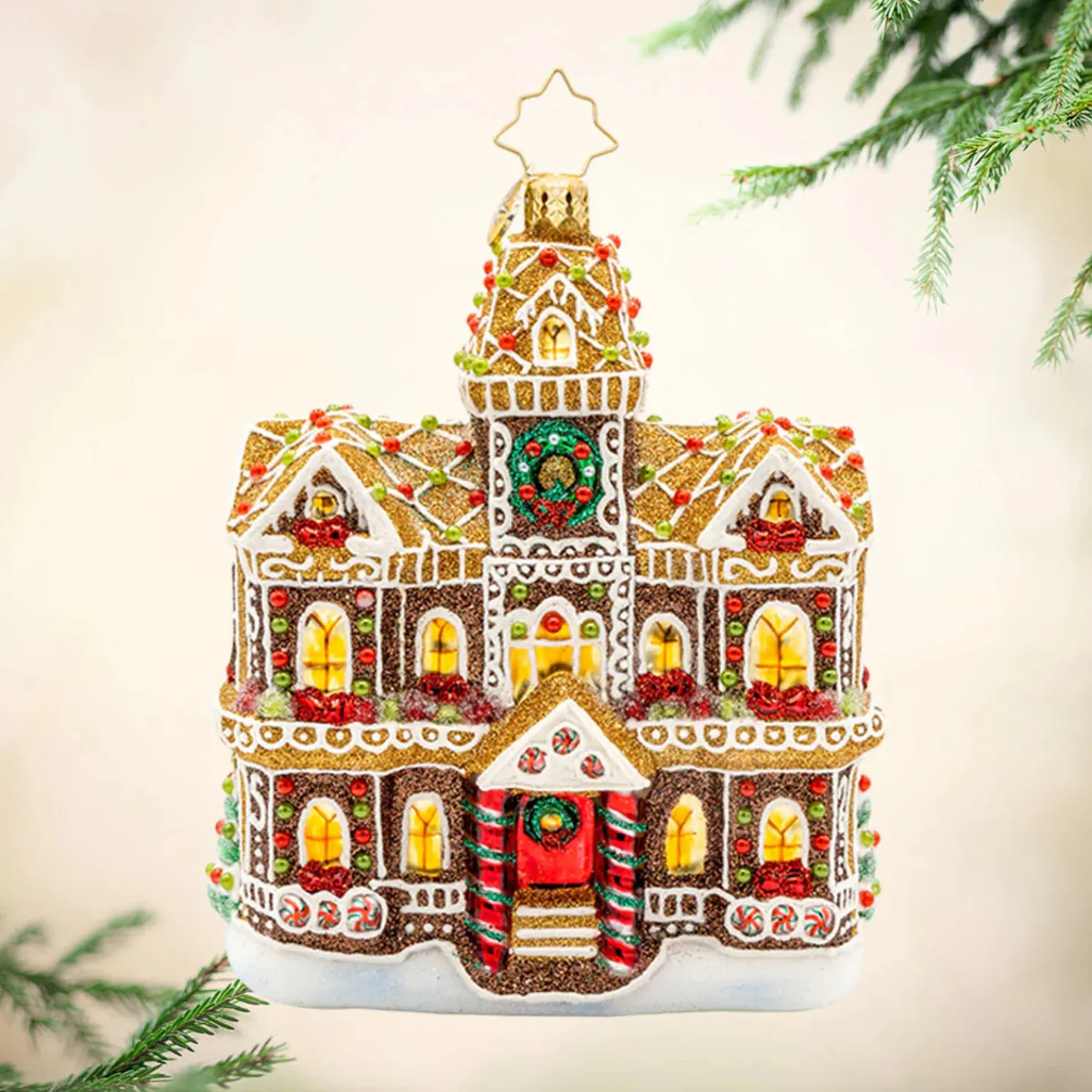Christopher Radko Gingerbread Manor Glass Christmas Ornament 1022484
