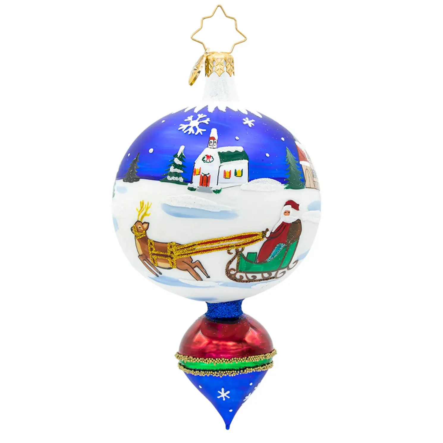 Christopher Radko Fantasia Sleigh Ride Drop Glass Christmas Ornament 1022121