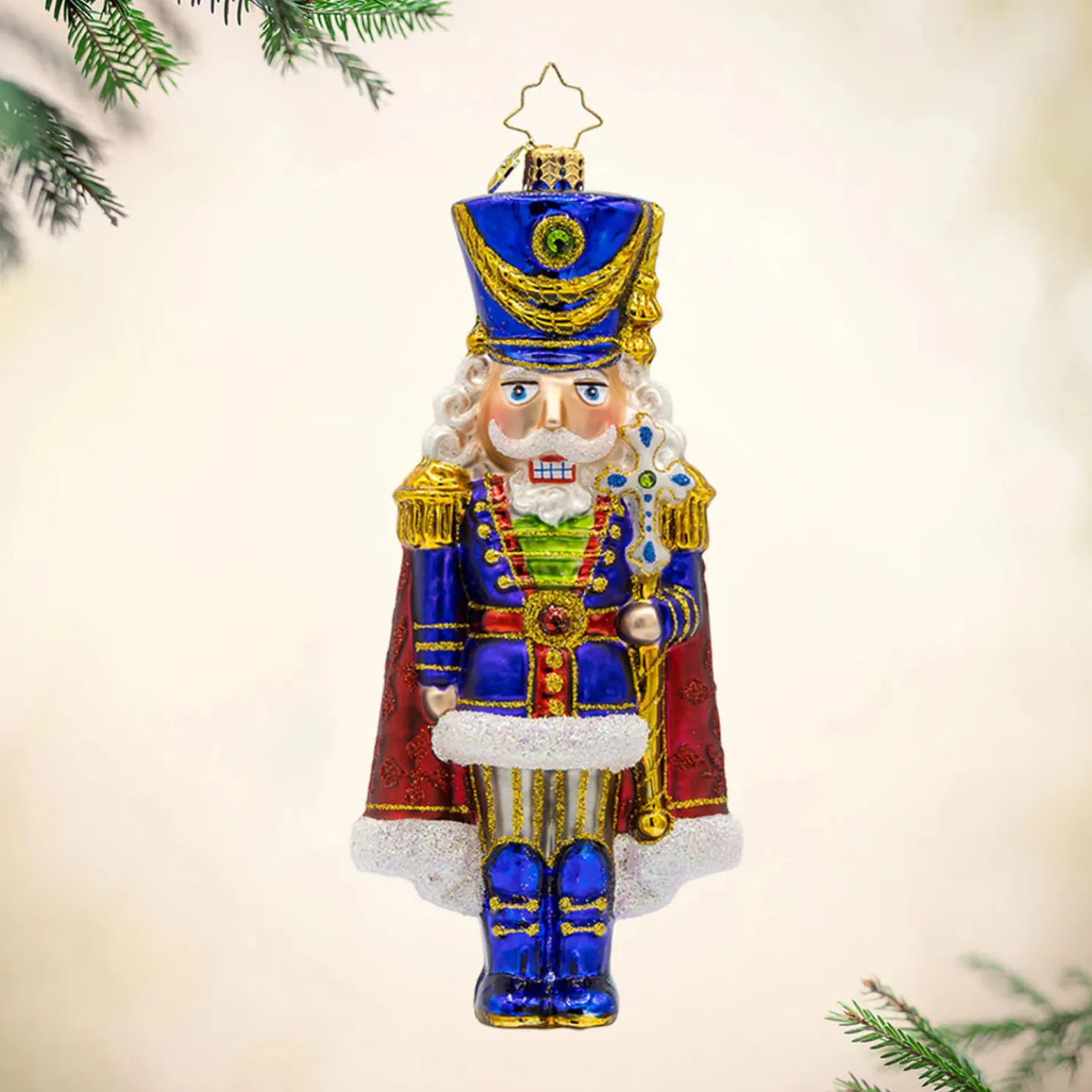 Christopher Radko Long Coat Nutcracker Glass Christmas Ornament 1022102