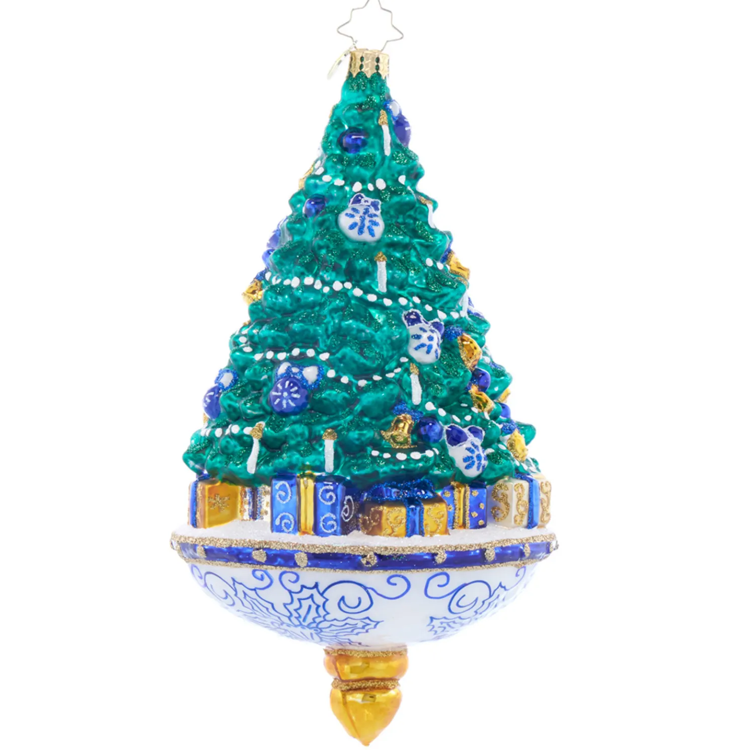 Christopher Radko Chinoiserie Spruce Glass Christmas Ornament 1021805