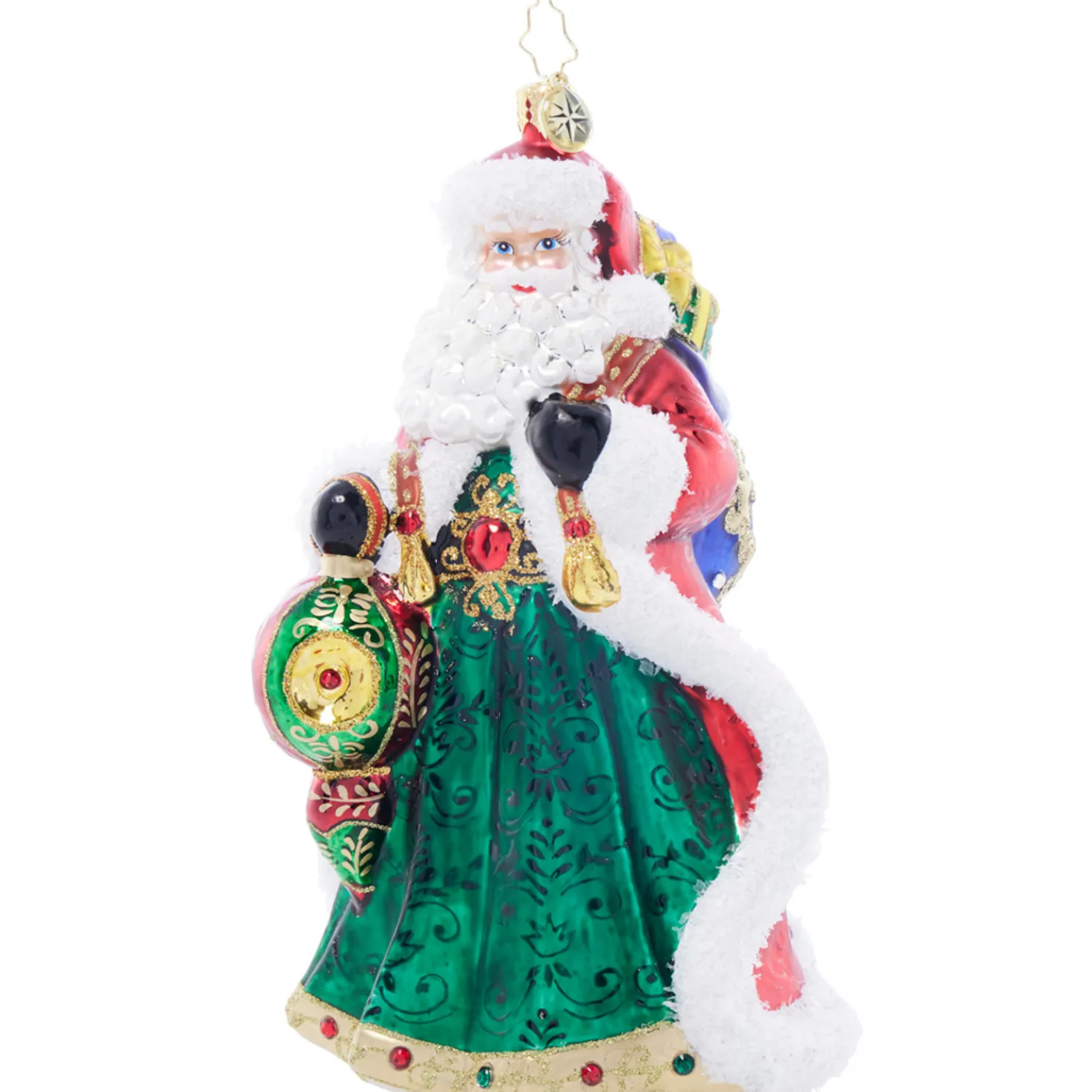 Christopher Radko Santa's Sparkling Keepsake Glass Christmas Ornament 1022012