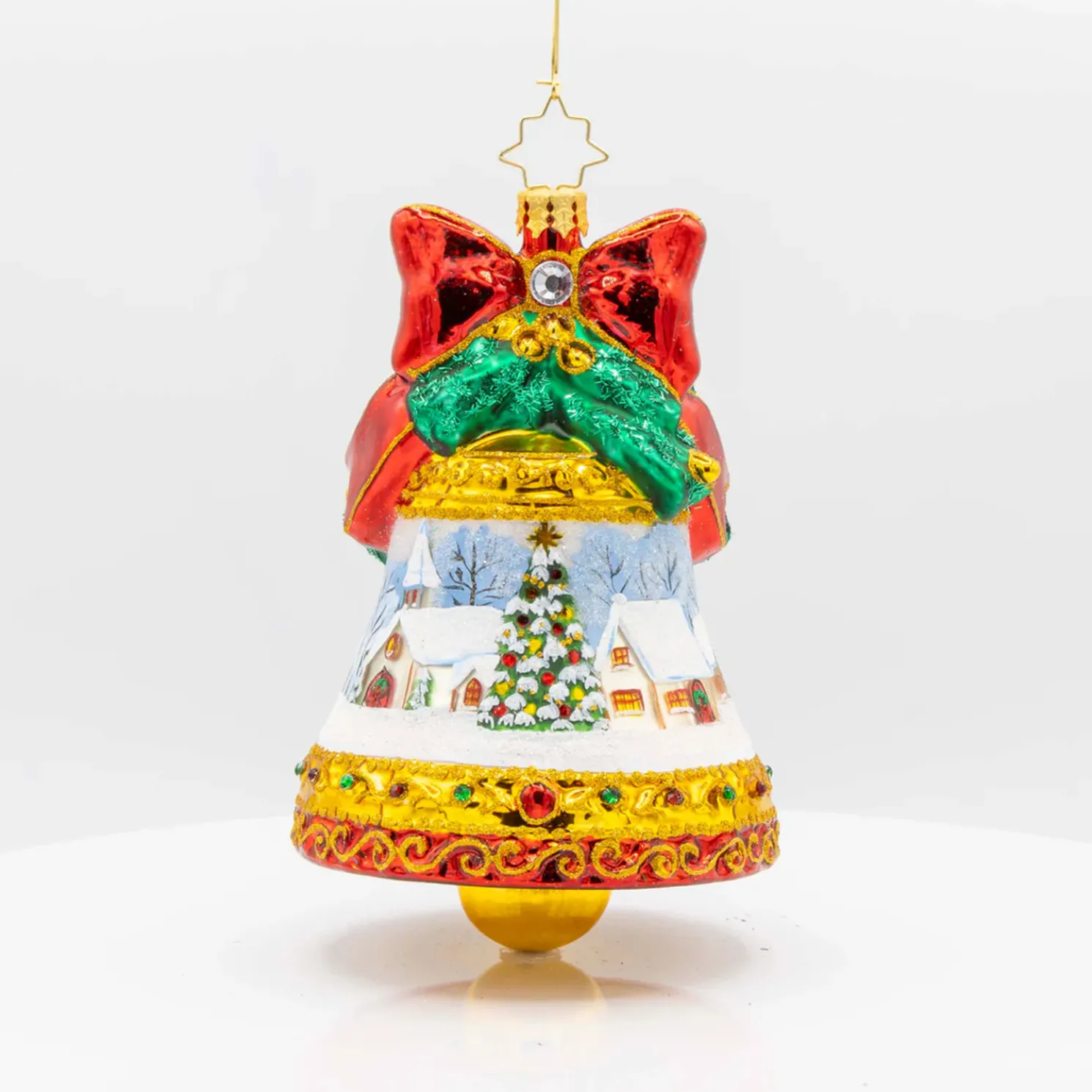 Christopher Radko Scenic Chimes Bell Glass Christmas Ornament 1022101