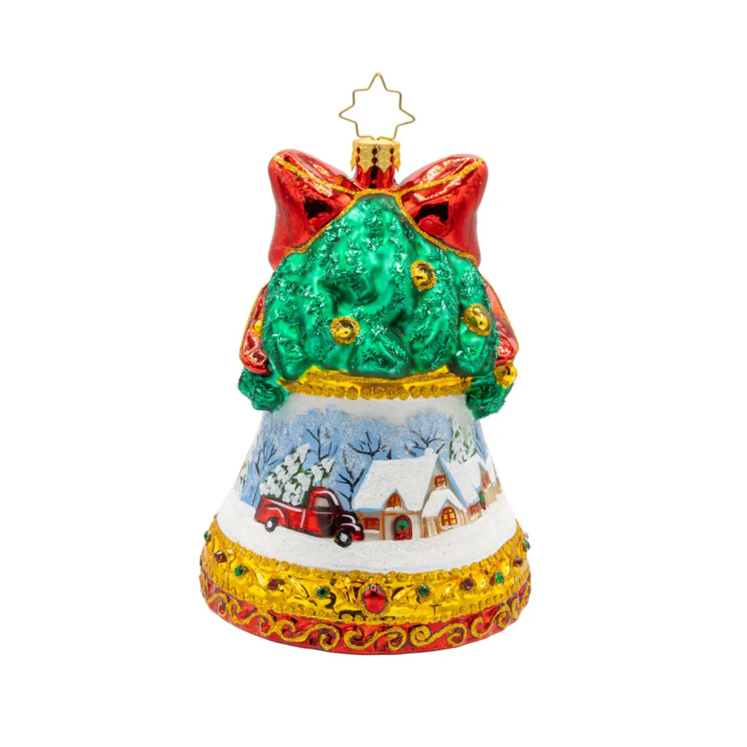 Christopher Radko Scenic Chimes Bell Glass Christmas Ornament 1022101