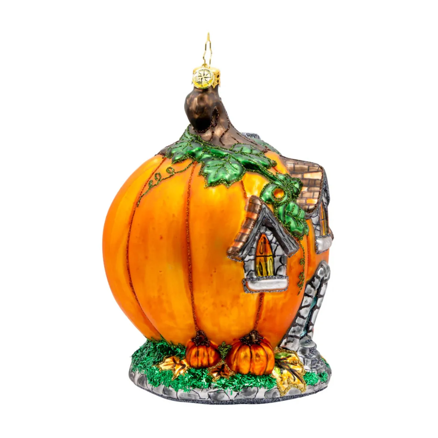 Christopher Radko Pumpkin Patch Abode Glass Halloween Ornament 1022285