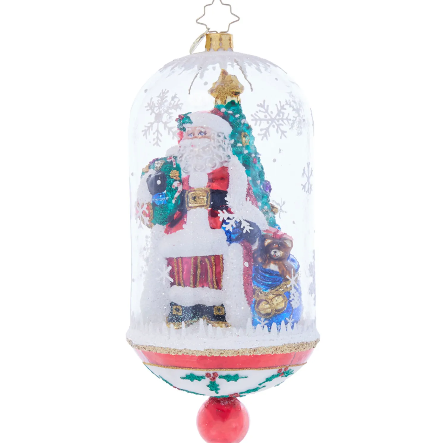 Christopher Radko Holly Holiday Dome Santa Glass Ornament 1021793