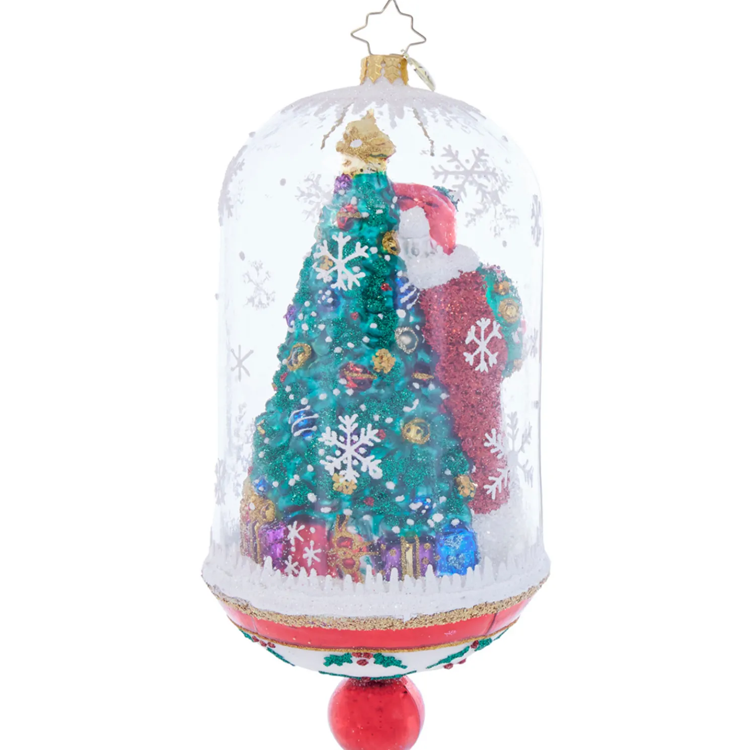 Christopher Radko Holly Holiday Dome Santa Glass Ornament 1021793
