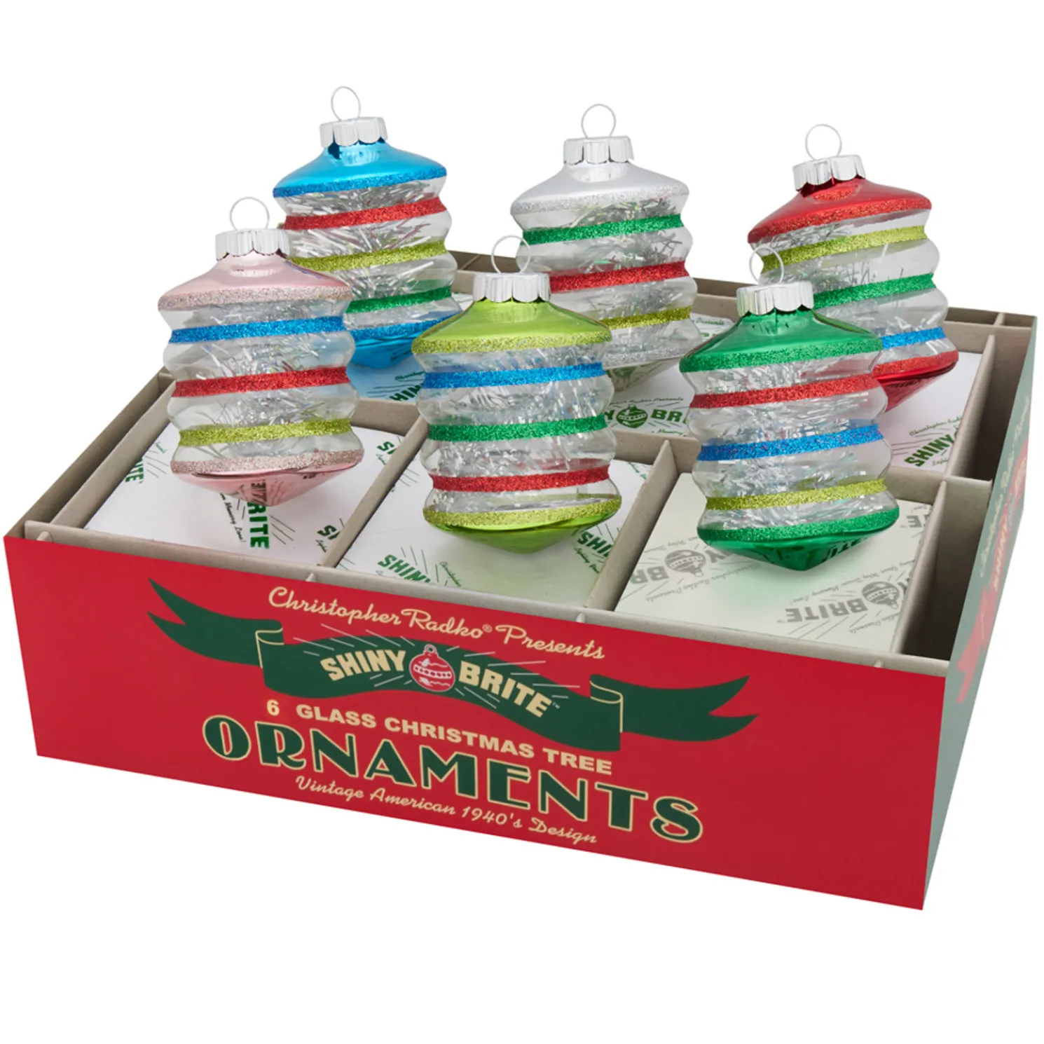 Christopher Radko Shiny Brite Holiday Splendor 3.25" Lantern Christmas Ornaments 4028218