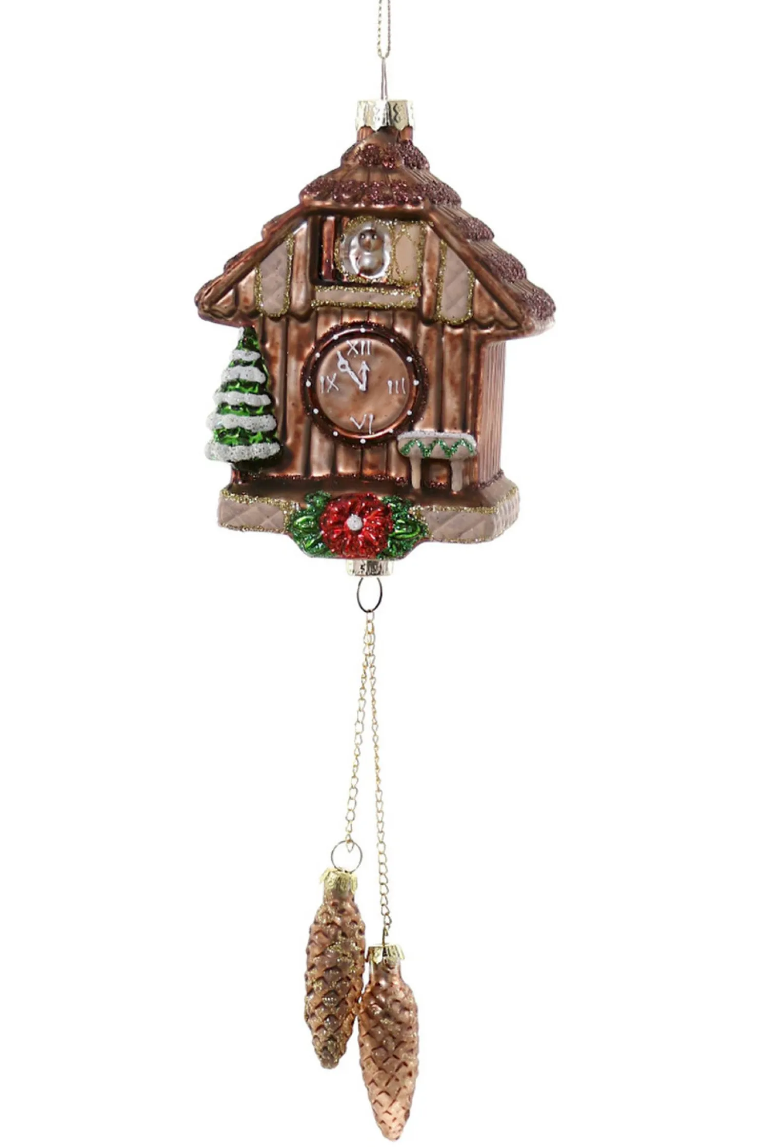 Cody Foster 9.25" Black Forest Cuckoo Clock Glass Christmas Ornament GO-8651