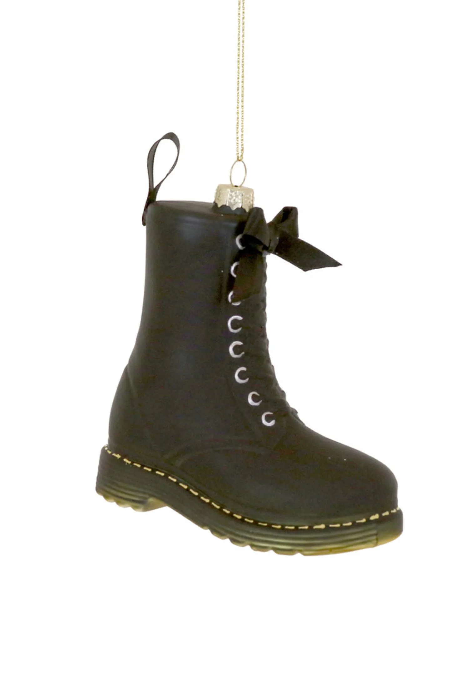 Cody Foster 5" Black Combat Boot Glass Christmas Ornament GO-8778