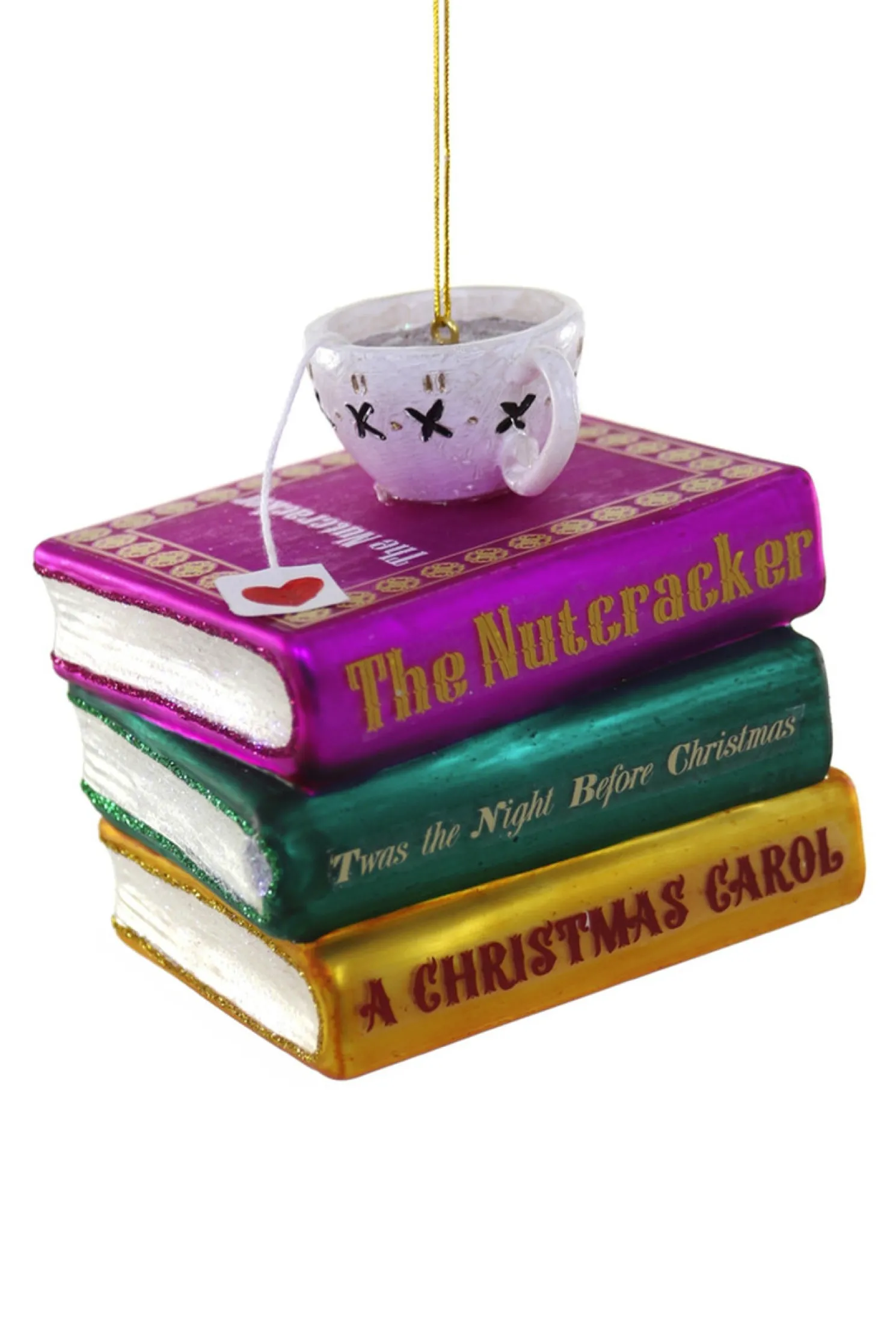 Cody Foster 3.5" Favorite Reads Glass Christmas Ornament GL-0004