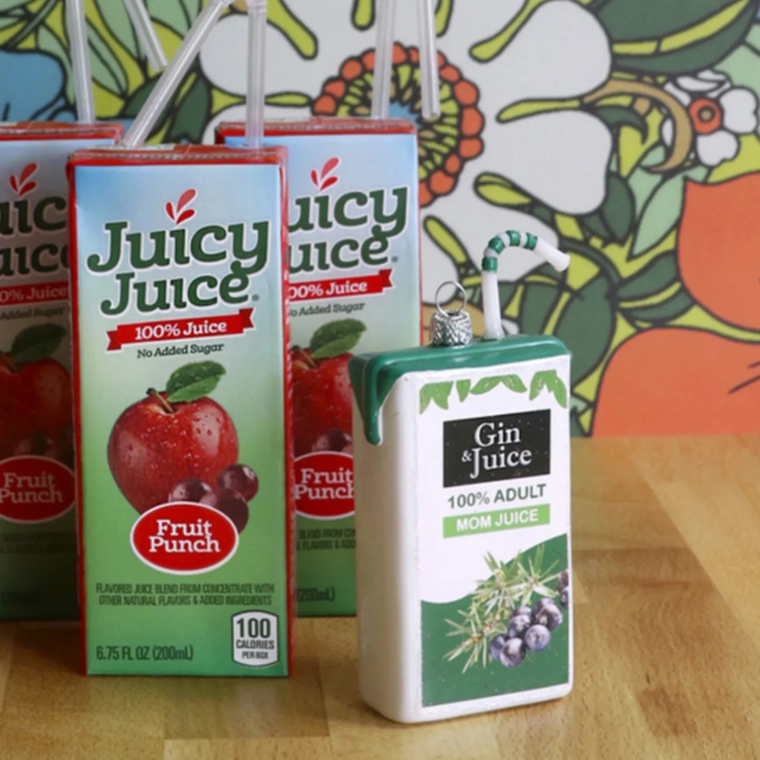 Cody Foster 4.25" Gin Juice Box Glass Christmas Ornament GO-9218