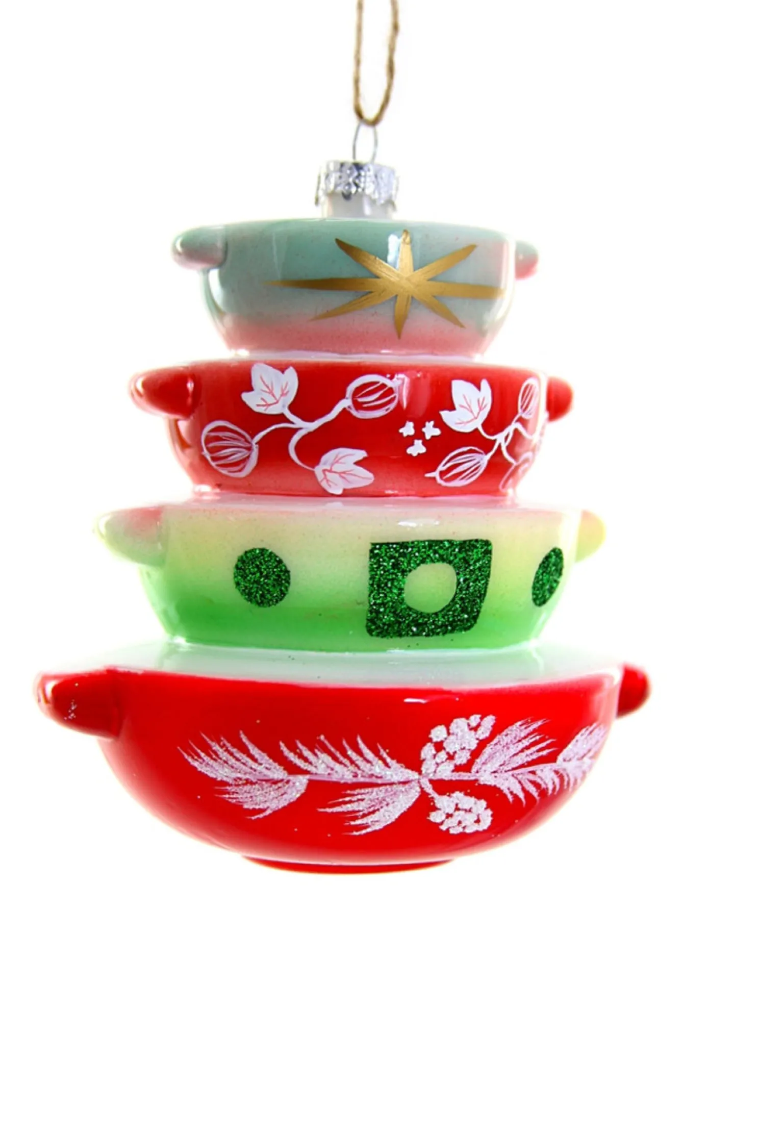 Cody Foster 4.5" Holiday Vintage Bakeware Pyrex Glass Christmas Ornament GO-6553