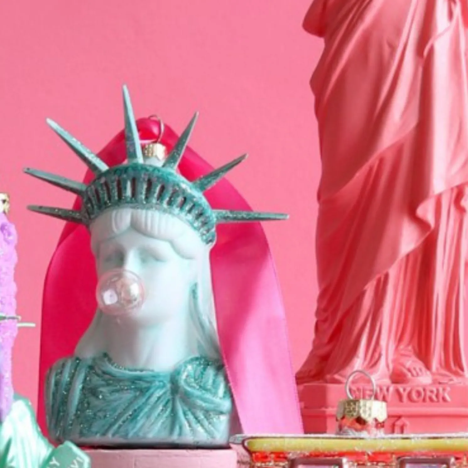 Cody Foster 4.5" Lackadaisical Liberty Statue Of Liberty Glass Christmas Ornament GO-8695