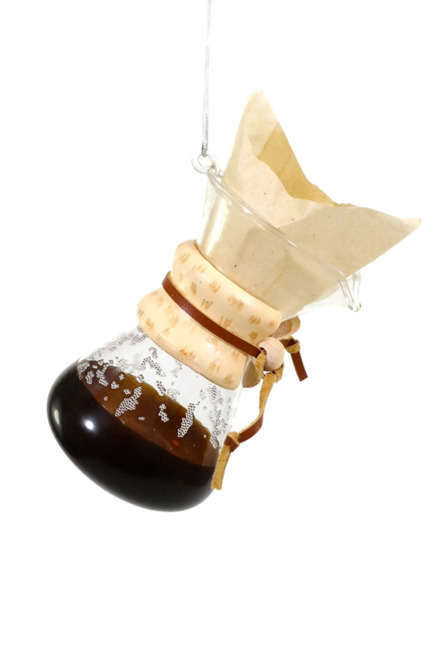 Cody Foster 4.5" Pour Over Coffee Maker Glass Christmas Ornament GO-8814