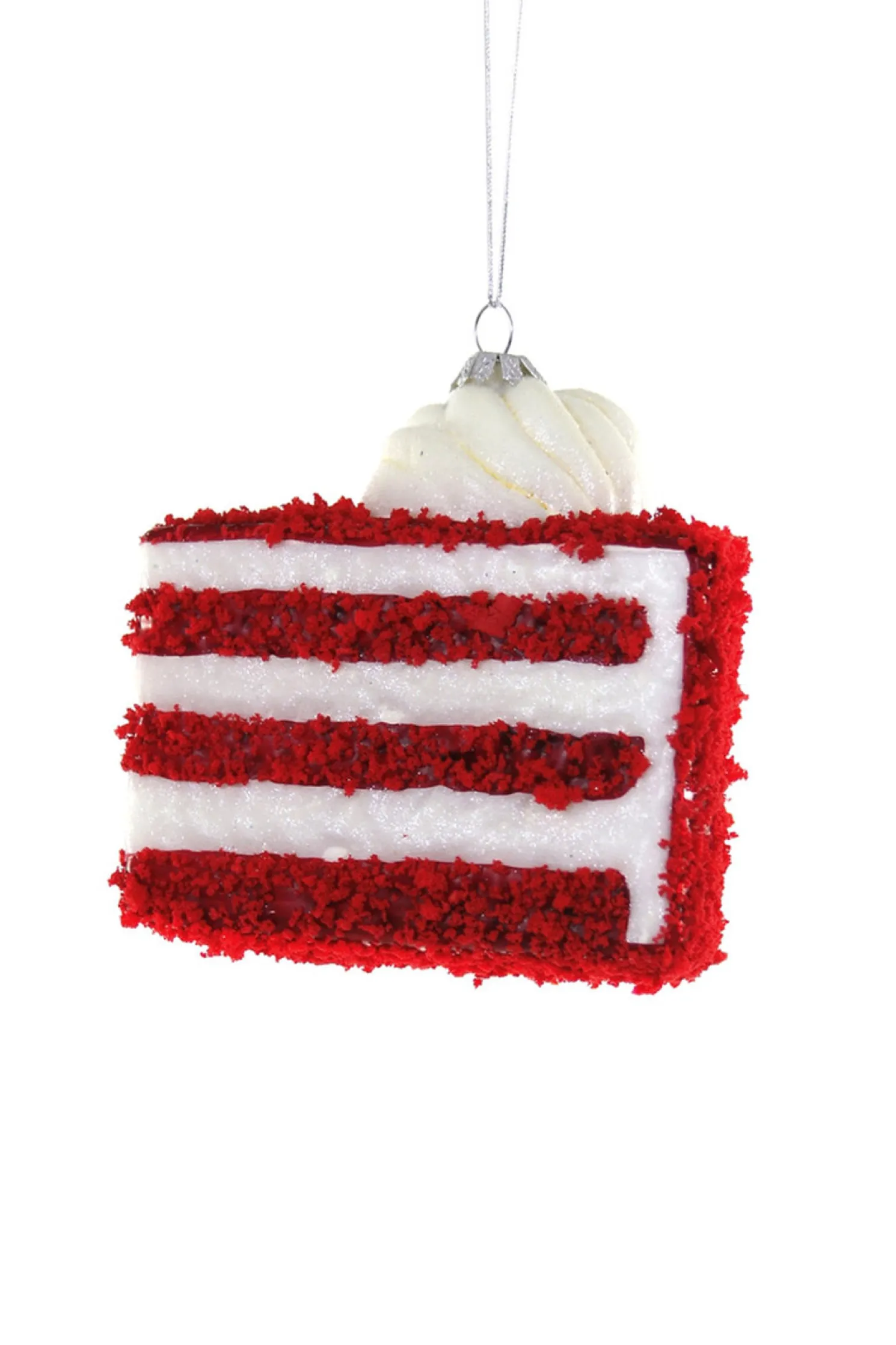 Cody Foster 4.25" Red Velvet Cake Glass Christmas Ornament GL-501