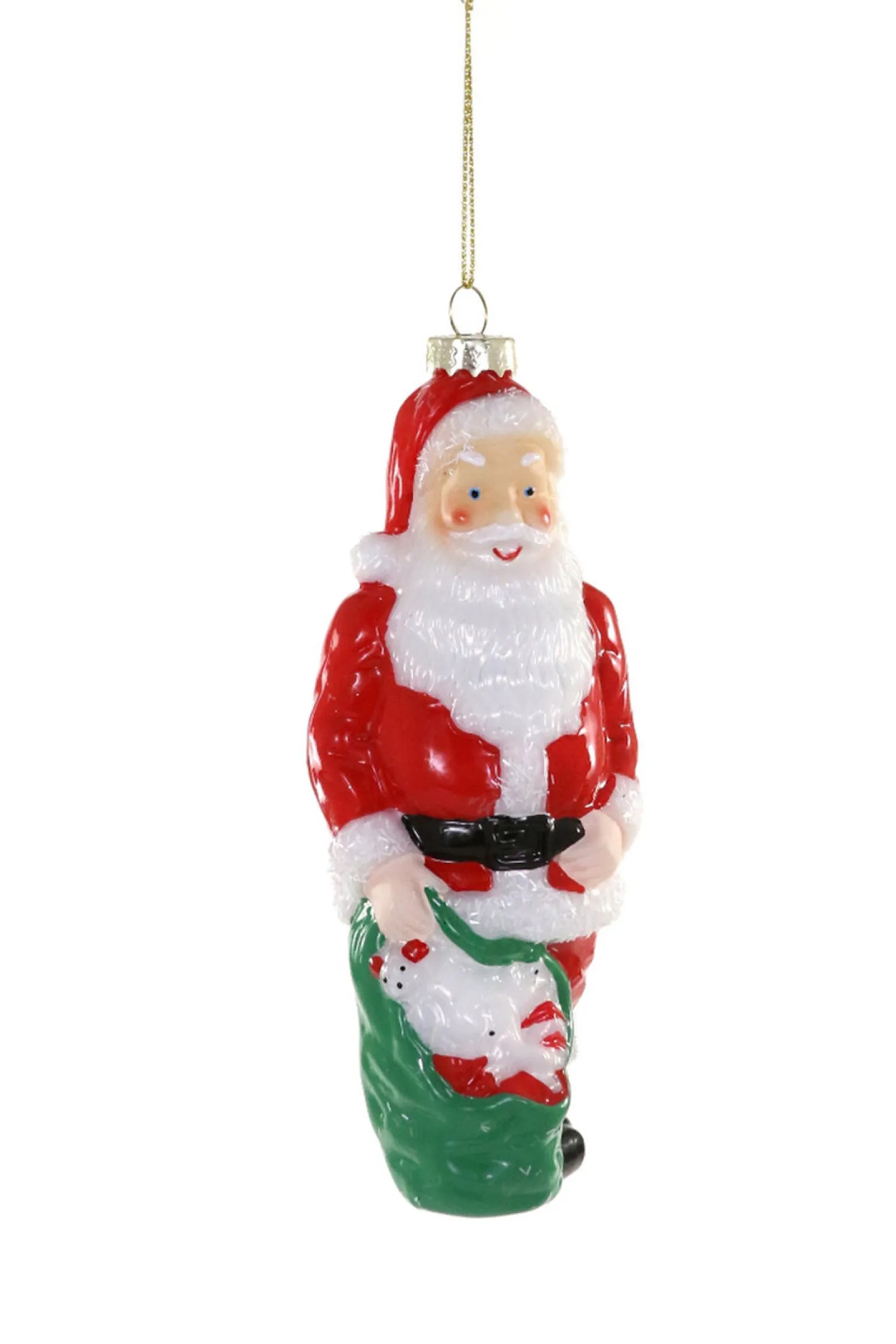 Cody Foster 6.25" Santa Blow Mold Glass Christmas Ornament GO-8880