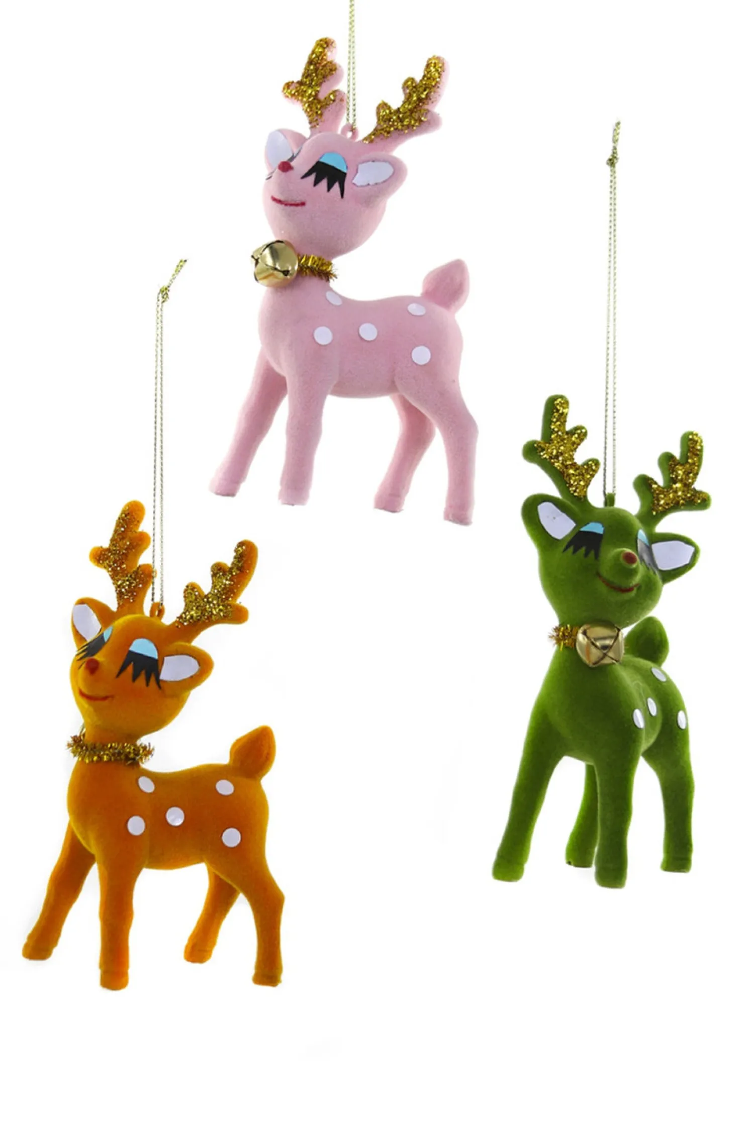 Cody Foster 5" Set of 3 Cheerful Deer Vintage Inspired Christmas Ornament RO-3324