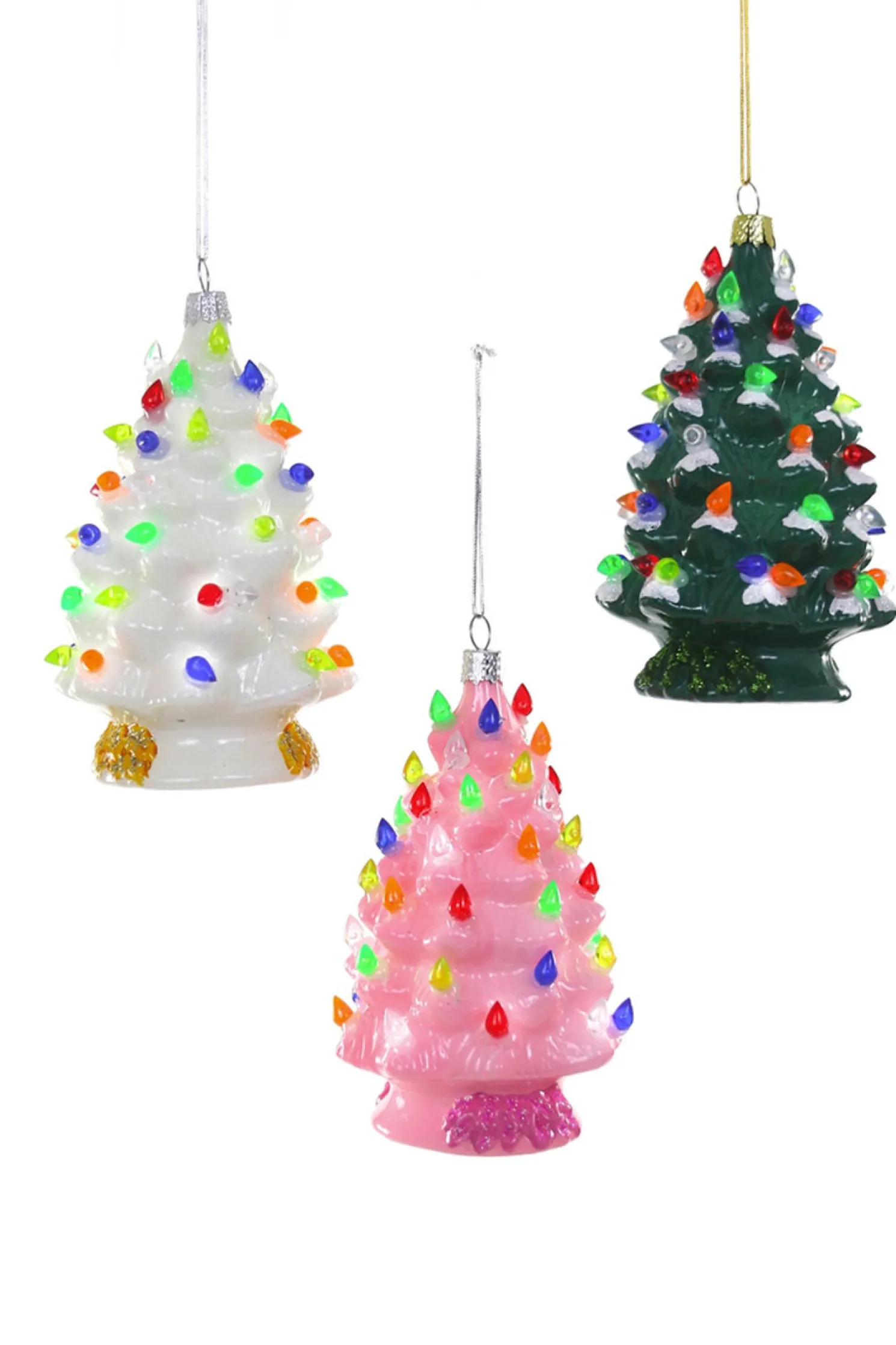 Cody Foster 4.5" Vintage Ceramic Christmas Tree Glass Ornament GL-673